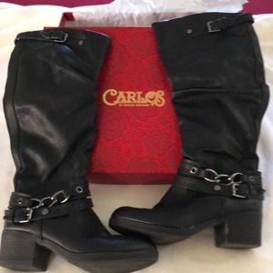 Boots, black, below knee. Worn 3 or 4 times good condition. Size 61/2